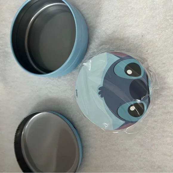 STITCH Small Memo Note Paper Circle Tin Blue Disney Store Japan - Picture 6 of 12